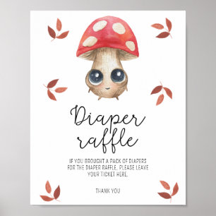 Cute mushroom - Diaper raffle poster