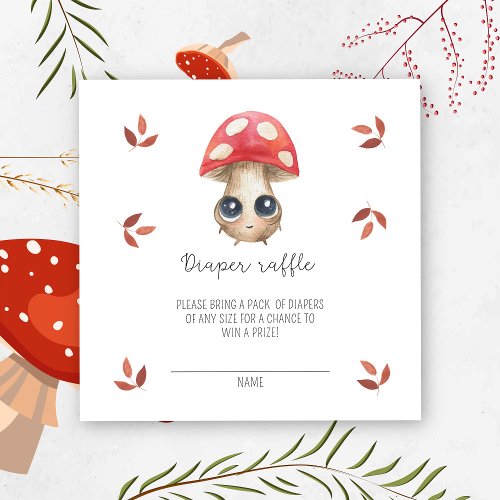 Cute mushroom _ diaper raffle ticket enclosure card