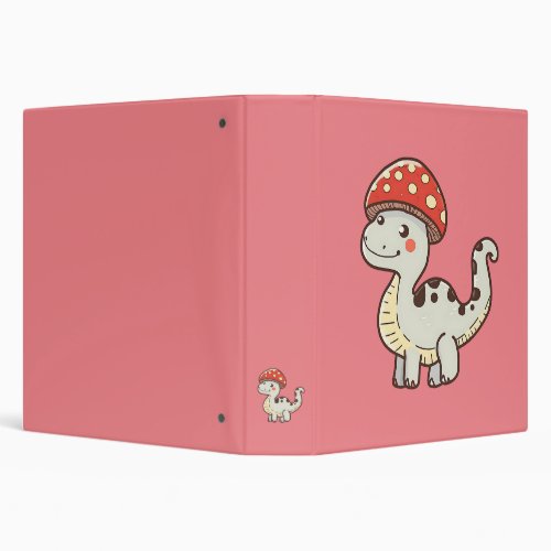 Cute Mushroom Dino  3 Ring Binder