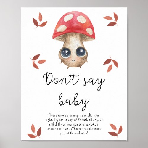 Cute mushroom _ Dont say baby Poster