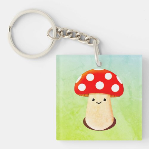 Cute Mushroom Drawing Keychain