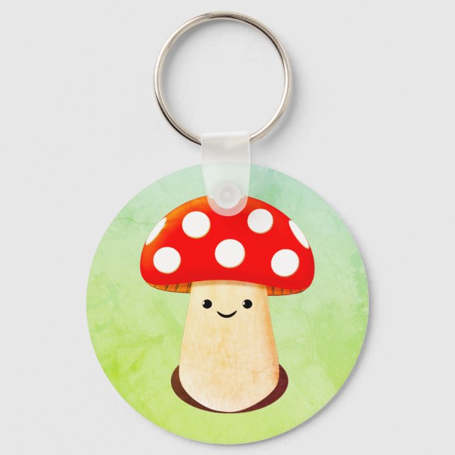 Cute Mushroom Drawing Keychain (Front)