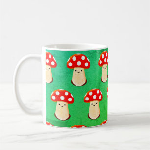 Cute Mushroom Drawing Pattern Coffee Mug