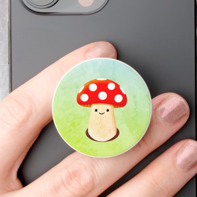 Cute Mushroom Drawing PopSocket (Creator Uploaded)