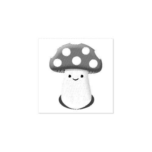 Cute Mushroom Drawing Rubber Stamp