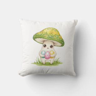 Cute mushroom  Easter Throw Pillow 