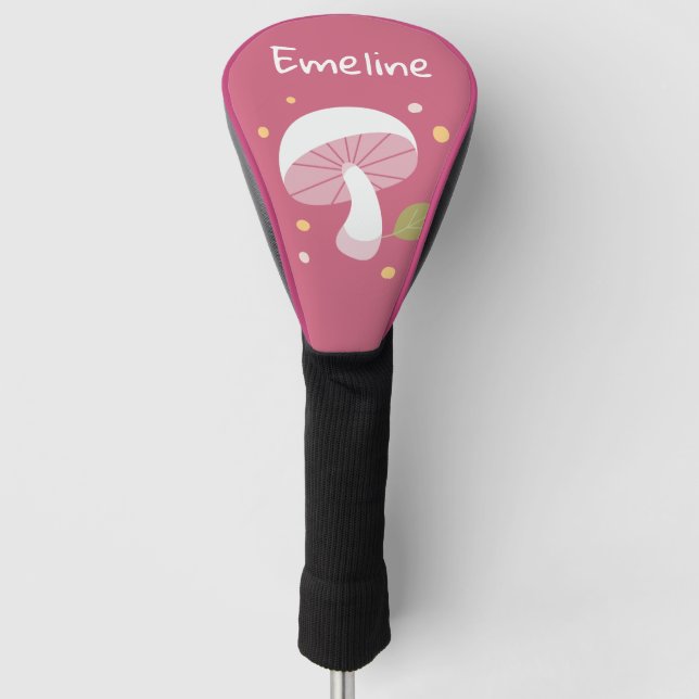 Cute Mushroom | Emma B. | Personalize | Putter |  Golf Head Cover (Front)