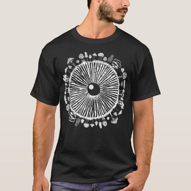 Cute Mushroom Eye Mycology Forager Magic Spore Pri T-Shirt (Front)