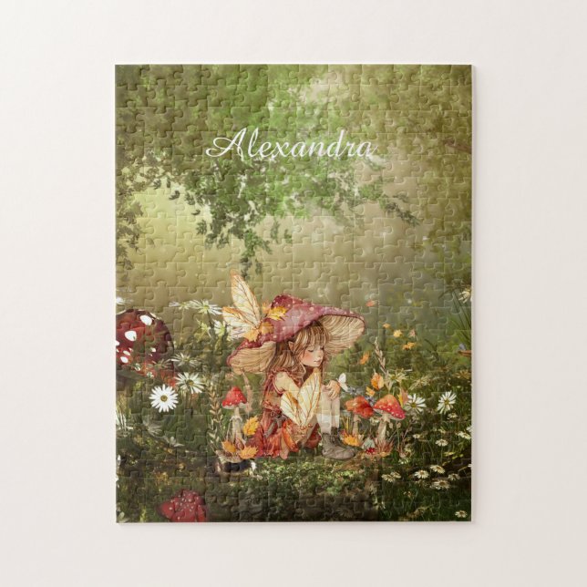 Cute Mushroom Fairy in the Forest Jigsaw Puzzle (Vertical)
