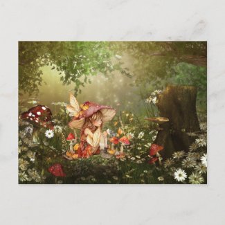 Cute Mushroom Fairy in the Forest