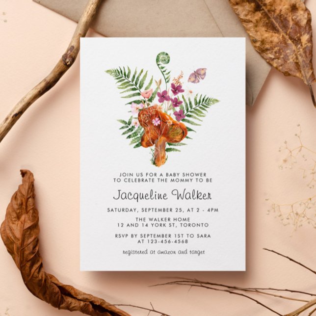 Cute Mushroom Fall Baby Shower Invitation (Creator Uploaded)