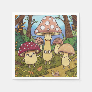 Cute Mushroom Forest Woodland Toadstool Whimsical Napkins