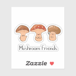 Cute Mushroom Friends Cottagecore Illustration Sticker