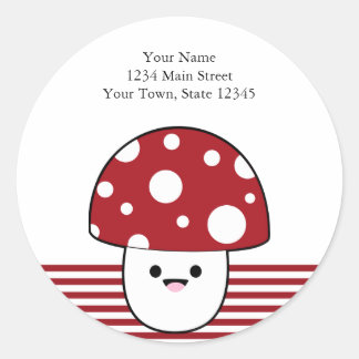 Cute Mushroom Fungi Classic Round Sticker