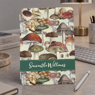 Cute mushroom fungi red white pattern iPad mini cover