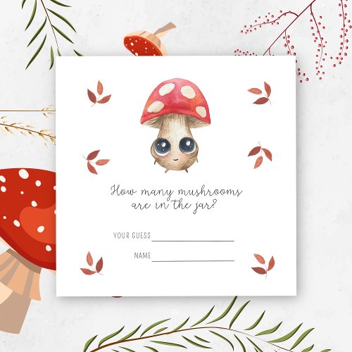 Cute mushroom _ Guess how many mushrooms game Enclosure Card