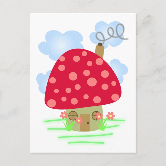 Cute Mushroom House Postcard (Front)