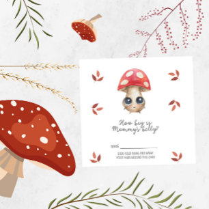 Cute Mushroom - How big is mommy's belly Enclosure Card