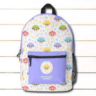 Cute Mushroom Kids Cartoon Personalized Name Printed Backpack