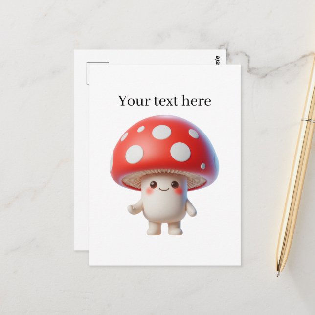 Cute mushroom lovers customizable  postcard (Front/Back In Situ)