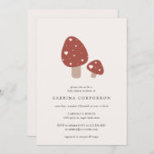 Cute Mushroom Minimalistic Fall Baby Shower Invitation (Front/Back)