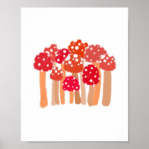 Cute Mushroom Patch Poster