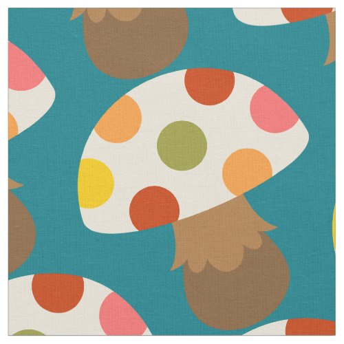 Cute mushroom pattern fabric