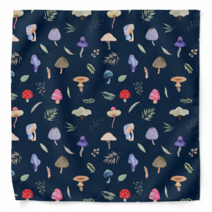 Cute Mushroom Pattern Modern Trendy Style Bandana