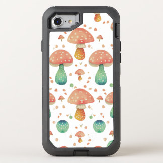 Cute Mushroom Pattern OtterBox Defender iPhone SE/8/7 Case