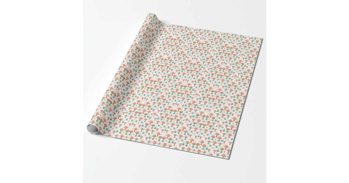 Mushroom Pattern Wrapping Paper, Zazzle in 2023