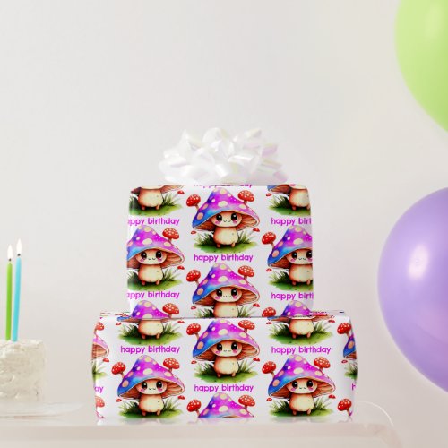 Cute Mushroom Pattern  Wrapping Paper