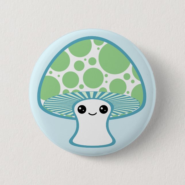 Cute Mushroom Pinback Button (Front)
