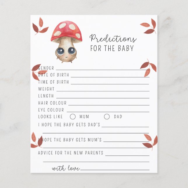 Cute mushroom - predictions and advice game (Front)