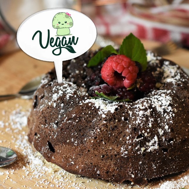 Cute Mushroom, Vegan Food   Cake Topper (Creator Uploaded)