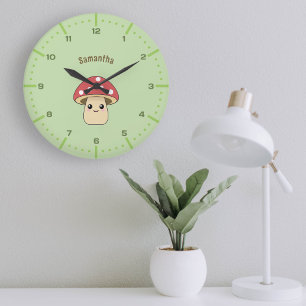 Cute Mushroom Wall Clock with Numbers