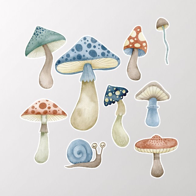 Cute Mushroom Wall Decal (Insitu 2)