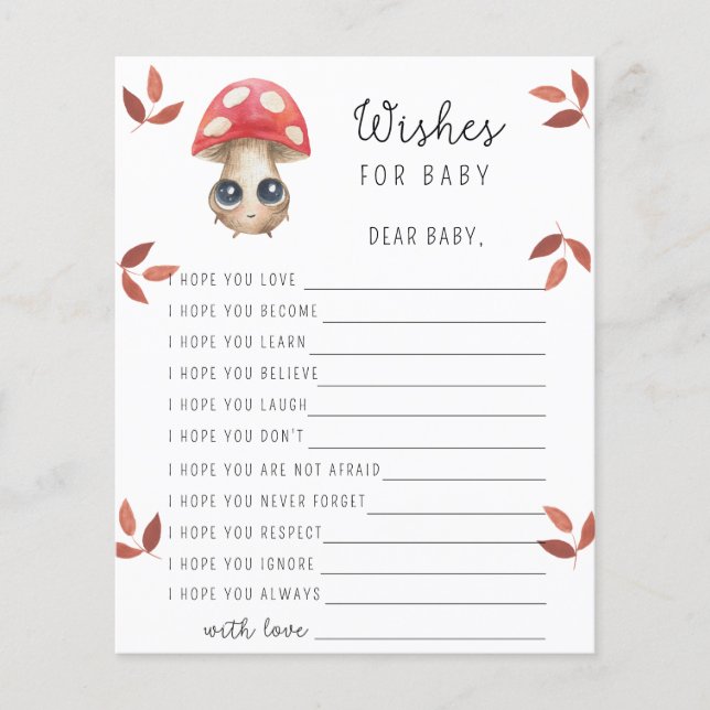 Cute mushroom - Wishes for baby (Front)