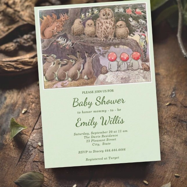 Cute Mushroom Woodland Animals Baby Shower  Invitation (Creator Uploaded)