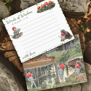 Cute Mushroom Woodland Baby Shower Advice Card