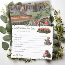 Cute Mushroom Woodland Baby Shower Advice Card