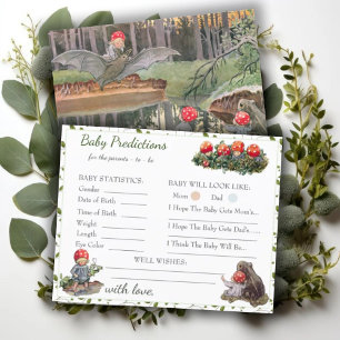 Cute Mushroom Woodland Baby Shower Prediction Game