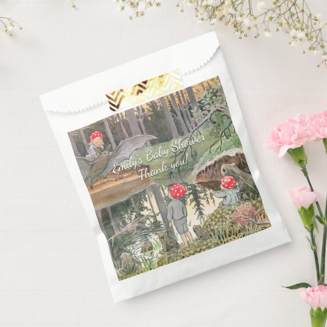 Cute Mushroom Woodland Frog Baby Shower Favor Bag (Sealed)