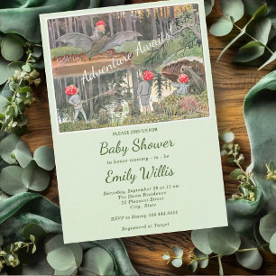 Cute Mushroom Woodland Frog Baby Shower  Invitation