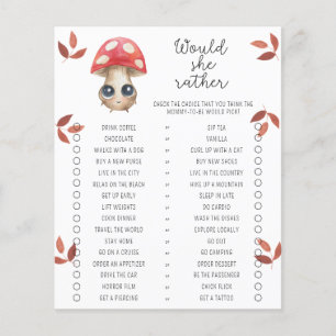 Cute mushroom - Would She Rather Baby Shower Game