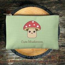Cute Mushroom Zipped Pouch