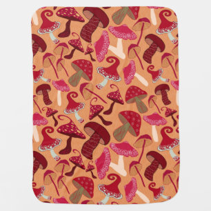 Cute Mushrooms Baby Blanket