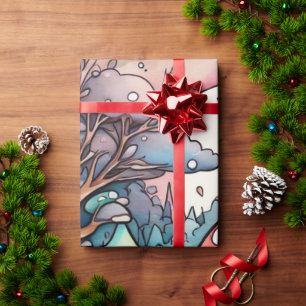 Cute mushrooms cottage core pattern Wrapping Paper