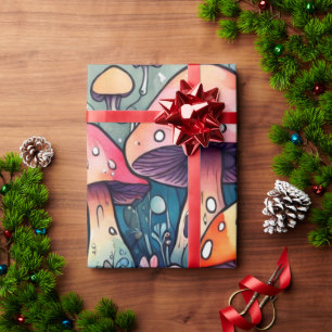 Cute mushrooms cottage core pattern Wrapping Paper