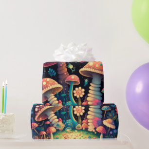 cute mushrooms cottagecore pattern Wrapping Paper
