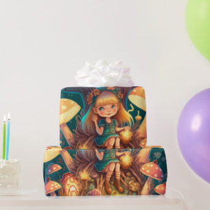 cute mushrooms cottagecore pattern Wrapping Paper